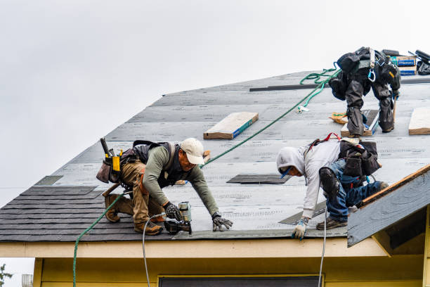 Professional Gutter Installation technician working in Wilson, WI